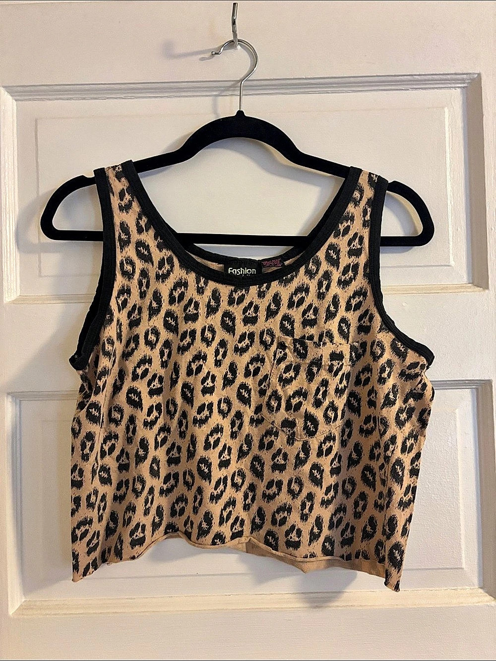 Fashion Spirit Leopard Print Cotton Crop Top